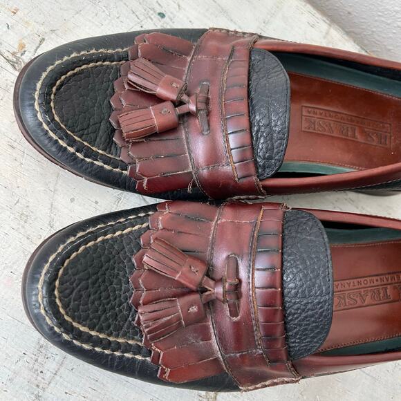H.S. Trask leather loafers tassel slip on dress shoes preppy classic designer 10 main image 7